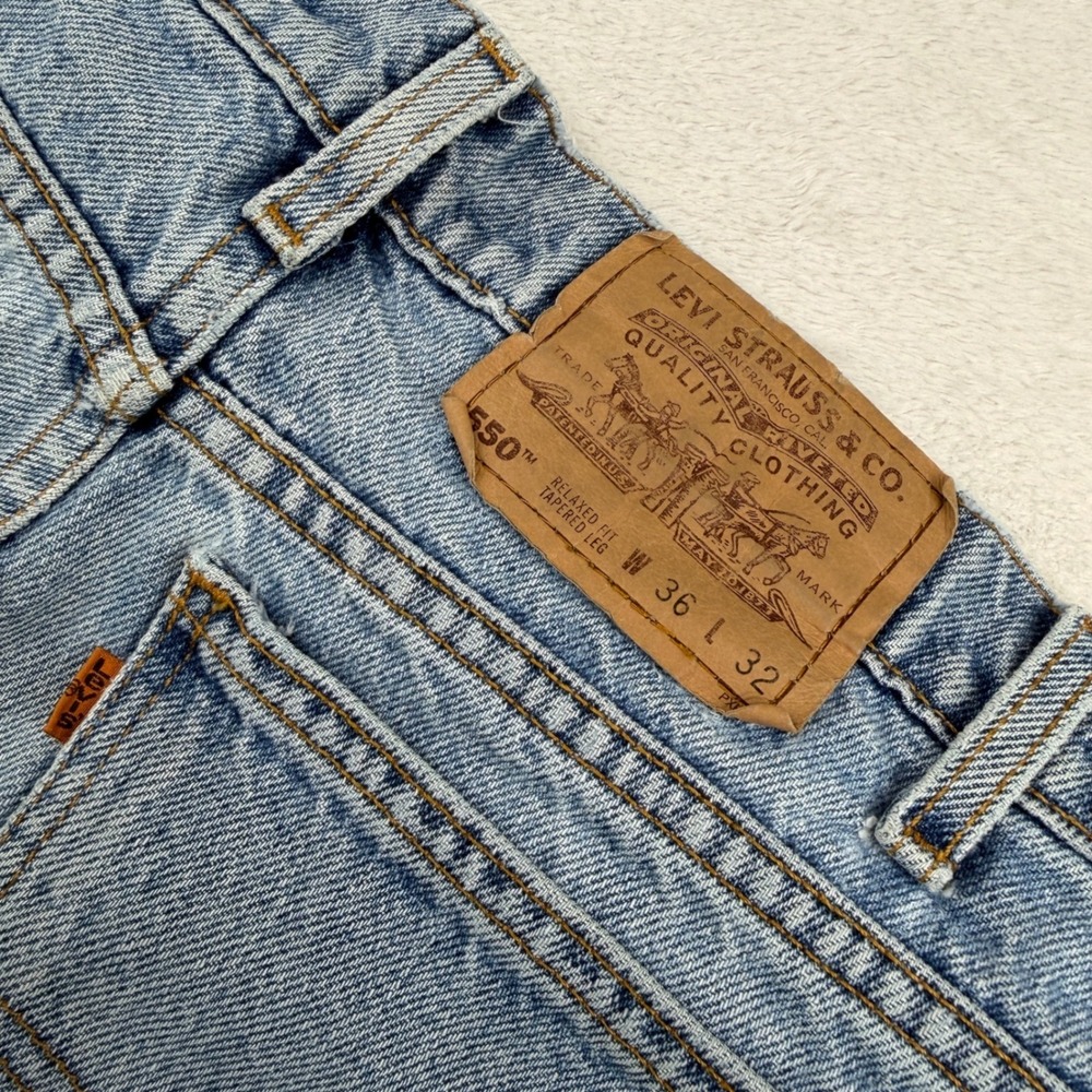 Vintage Levi's 550 Orange Tab Jeans Mens 36 (34x32) Blue Relaxed Tapered Leg 80s